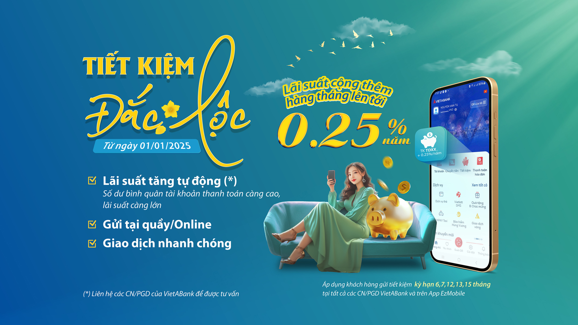 TIẾT KIỆM ĐẮC LỘC CÙNG VIETABANK